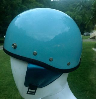 Vintage BLUE Buco Bantam Half Police Type Helmet Harley Davidson Indian 6