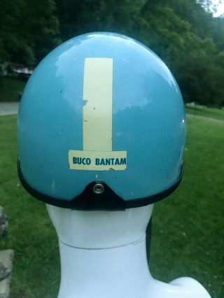 Vintage BLUE Buco Bantam Half Police Type Helmet Harley Davidson Indian 8