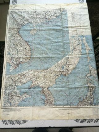 Wwii Us Army Air Force C - 52 C - 53 Silk Survival Map Aaf Cloth Chart Japan & China