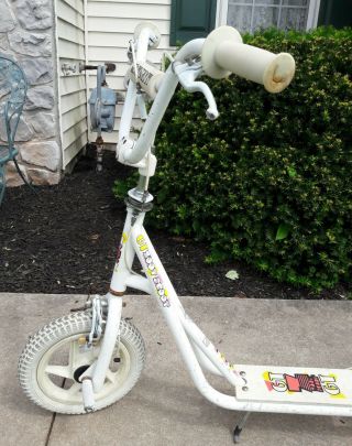 Vintage 80 ' s GT Zoot Scoot - scooter w/ Odyssey Gyro Brakes BMX Old School White 2
