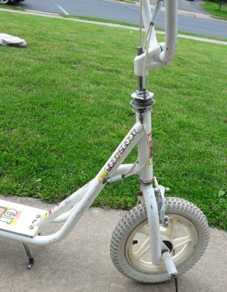 Vintage 80 ' s GT Zoot Scoot - scooter w/ Odyssey Gyro Brakes BMX Old School White 7