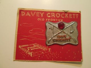 Vintage Davy Crockett Western Old Frontier Cardboard Medal Pinback Button