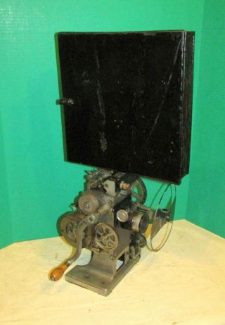 Antique Movie Projector Hand Crank Machine Age Steel Steampunk Ms