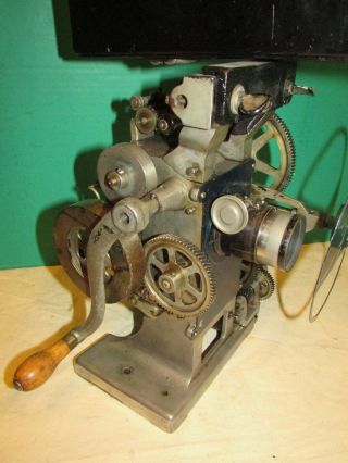 Antique Movie Projector Hand Crank Machine Age Steel Steampunk ms 3