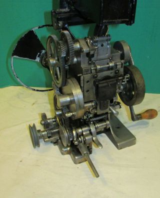 Antique Movie Projector Hand Crank Machine Age Steel Steampunk ms 7