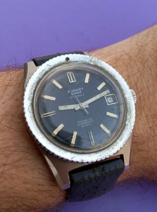 Very Rare Vintage Diver 200m R.  Jaque Geneve Automatic 25j Swiss Men 