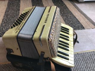 Early Vintage Hohner Imperial Ii A Compact Accordion Yellow Pearl - Clean/
