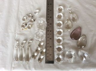 ‘job Lot’ Of Vintage,  A Wonderful Variety Of Very Old Crystals For Chandeliers.