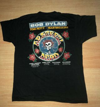 Deadstock Vtg 80s Grateful Dead Tom Petty Bob Dylan Tour T Shirt