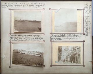 48 x CHINA HONG KONG MALAYA SINGAPORE MALTA VINTAGE PHOTOGRAPHS IN ALBUM 1909 - 11 3