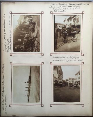 48 x CHINA HONG KONG MALAYA SINGAPORE MALTA VINTAGE PHOTOGRAPHS IN ALBUM 1909 - 11 6