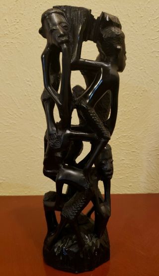 African hand carved wooden statues 4