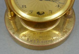 Antique Swiss RMS Albertic White Star Lines Ocean Liner Souvenir Miniature Clock 3