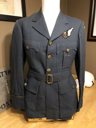 Vintage Ww2 Rcaf Royal Canadian Navigators Uniform Jacket With Belt
