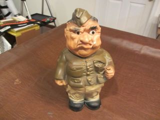 Wwii Ww2 Army Drill Instructor Sergeant Plaster Cast Carnival Coin Bank