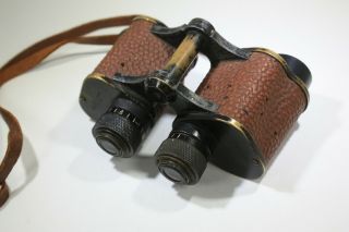 Binoculars Vintage Ww2 Navy Army Military 6x30 Gun Factory Leather And Brass