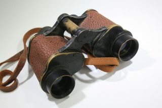 Binoculars Vintage WW2 Navy Army Military 6x30 Gun Factory Leather and Brass 3