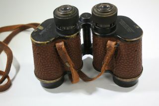 Binoculars Vintage WW2 Navy Army Military 6x30 Gun Factory Leather and Brass 4