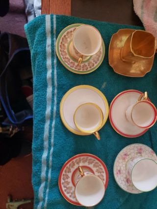 6 Antique Teacups And Saucers 3 From.  Usa 2 From Germany 1 From England