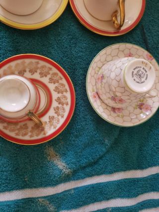 6 Antique Teacups And Saucers 3 from.  USA 2 from Germany 1 from England 8