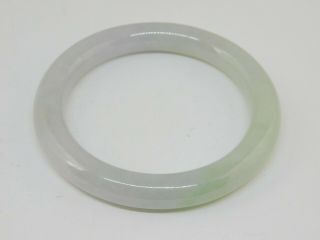 Estate 9.  75mm Wide/thick Lavender/green Jade Bangle Bracelet 51.  4g 2.  25 " Across