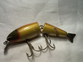Vintage Rare Creek Chub Musky Wigglefish In Golden Shiner Fishing Lure Tackle