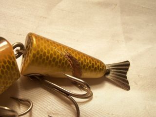 VINTAGE RARE CREEK CHUB MUSKY WIGGLEFISH IN GOLDEN SHINER FISHING LURE TACKLE 3