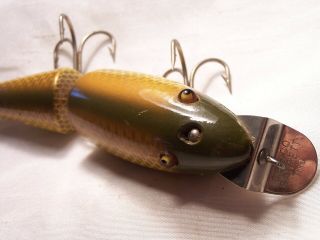 VINTAGE RARE CREEK CHUB MUSKY WIGGLEFISH IN GOLDEN SHINER FISHING LURE TACKLE 9