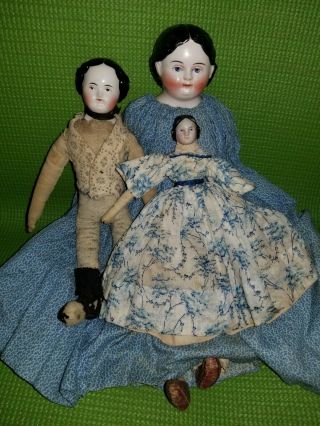 Antique Kloster Veilsdorf Covered Wagon Doll With Civil War Family