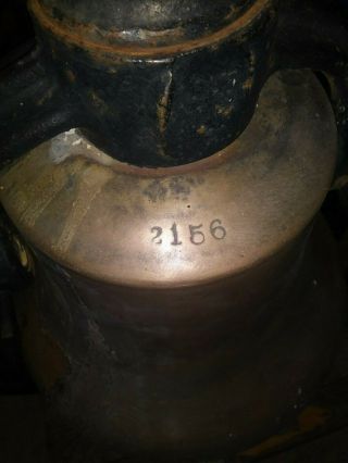 Antique Large Bronze Steam Locomotive Bell W Cast iron Yoke 3