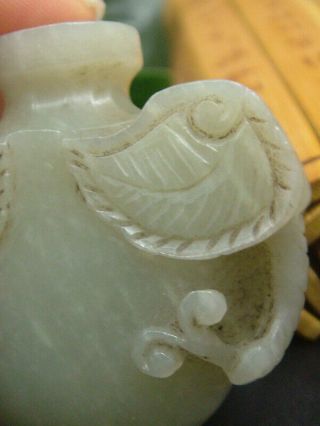 Chinese Antique Celadon Nephrite Hetian - Jade Statue Elephant snuff bottle 6