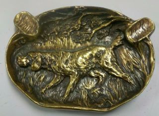 Jennings Brothers Jb Irish Setter Dog Cast Bronze Plated Ashtray 1628