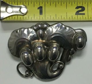 Vintage GEORG JENSEN DENMARK Sterling Silver Blooming Flower Brooch Pin 4