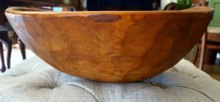 Primitive Hand Carved Wooden Bowl From Mexico 15 " X 6 "