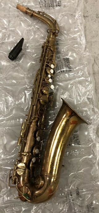 Vintage Conn Pan American Eb Alto Saxophone,  Ready To Play Great Stenciling 2