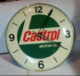 Sweet Vintage Castrol Motor Oil Pam Advertising Clock Automotive Gas