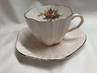 Vintage Eb Foley England 1850 Pale Pink Tea Cup And Saucer,