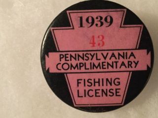 1939 Pa Complimentary Resident Fishing License