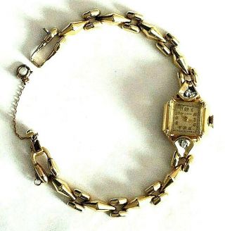Vintage Ladies 21 Jewel Bulova 14k Watch & Bracelet 15.  9 Grams