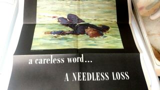 1943 WWII A Careless Word A Needless Loss Poster Anton Otto Fischer 2