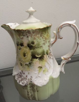 Vintage Porcelain Small Teapot Handpainted Gold Trim No Mark - Unusual