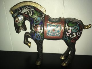 Vintage Chinese Cloisonne Enamel Horse Figurine