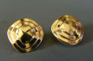 Vintage Mid Century Modern/cubist 14k Gold Earrings 10.  3 Grams