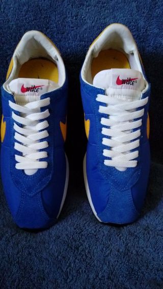 Vintage Nike Waffle Trainer Blue/yellow Men Us Size 8.  5