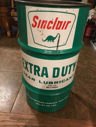 Vintage Sinclair Extra Duty Gear Lube Oil Can120 Gallons Drum Barrel Gas Station