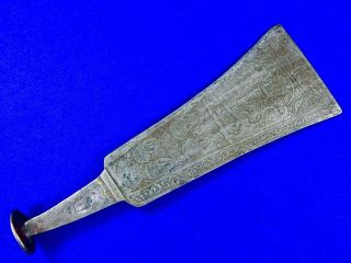 Rare Antique 19c Indopersian Middle East Engraved Battle Fighting Hand Axe Knife