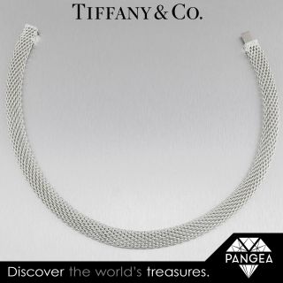 Tiffany & Co.  925 Sterling Silver Somerset Mesh 1/2 " Wide Necklace 84.  3g 17 "