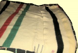 Vintage Hudson ' s Bay Rare 3.  5 (3 1/2) - Point Striped Blanket,  Cabin Decor 76 x 58 3