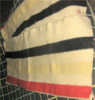 Vintage Hudson ' s Bay Rare 3.  5 (3 1/2) - Point Striped Blanket,  Cabin Decor 76 x 58 5