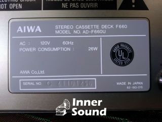 Vintage Aiwa AD - F660U 3 - Head Cassette Deck 9
